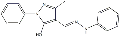 5-hydroxy-3-methyl-1-phenyl-1H-pyrazole-4-carbaldehyde phenylhydrazone Struktur