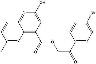 2-(4-bromophenyl)-2-oxoethyl 2-hydroxy-6-methyl-4-quinolinecarboxylate Struktur