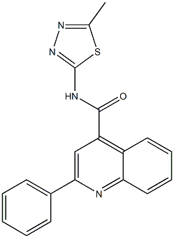 N-(5-methyl-1,3,4-thiadiazol-2-yl)-2-phenyl-4-quinolinecarboxamide Struktur