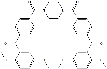 [4-({4-[4-(2,5-dimethoxybenzoyl)benzoyl]-1-piperazinyl}carbonyl)phenyl](2,5-dimethoxyphenyl)methanone Struktur