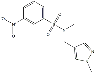 3-nitro-N-methyl-N-[(1-methyl-1H-pyrazol-4-yl)methyl]benzenesulfonamide Struktur