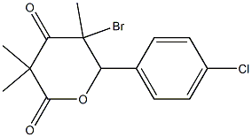 5-bromo-6-(4-chlorophenyl)-3,3,5-trimethyldihydro-2H-pyran-2,4(3H)-dione Struktur