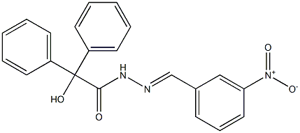 2-hydroxy-N'-{3-nitrobenzylidene}-2,2-diphenylacetohydrazide Struktur