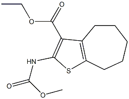 ethyl 2-[(methoxycarbonyl)amino]-5,6,7,8-tetrahydro-4H-cyclohepta[b]thiophene-3-carboxylate Struktur