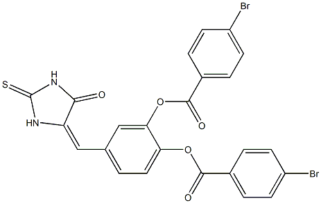 2-[(4-bromobenzoyl)oxy]-5-[(5-oxo-2-thioxo-4-imidazolidinylidene)methyl]phenyl 4-bromobenzoate Struktur