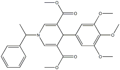 dimethyl 1-(1-phenylethyl)-4-(3,4,5-trimethoxyphenyl)-1,4-dihydro-3,5-pyridinedicarboxylate Struktur