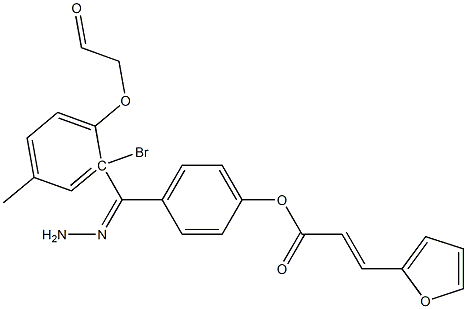 4-{2-[(2-bromo-4-methylphenoxy)acetyl]carbohydrazonoyl}phenyl 3-(2-furyl)acrylate Struktur