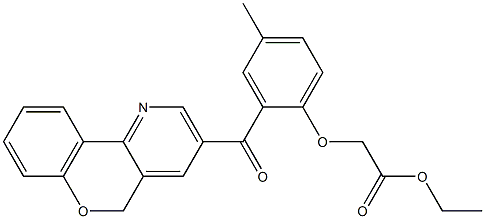 ethyl [2-(5H-chromeno[4,3-b]pyridin-3-ylcarbonyl)-4-methylphenoxy]acetate Struktur