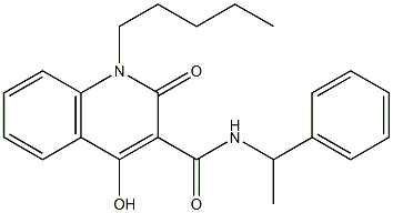 4-hydroxy-2-oxo-1-pentyl-N-(1-phenylethyl)-1,2-dihydro-3-quinolinecarboxamide Struktur