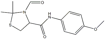 3-formyl-N-(4-methoxyphenyl)-2,2-dimethyl-1,3-thiazolidine-4-carboxamide Struktur