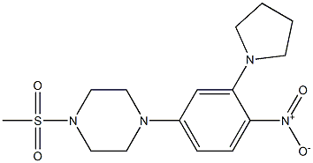 1-[4-nitro-3-(1-pyrrolidinyl)phenyl]-4-(methylsulfonyl)piperazine Struktur