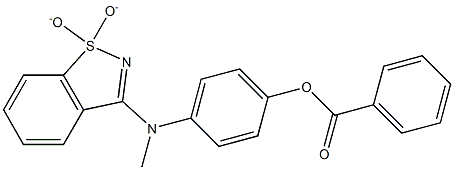 4-[(1,1-dioxido-1,2-benzisothiazol-3-yl)(methyl)amino]phenyl benzoate Struktur