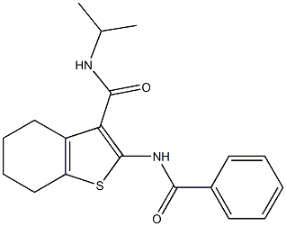 2-(benzoylamino)-N-isopropyl-4,5,6,7-tetrahydro-1-benzothiophene-3-carboxamide Struktur