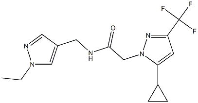 2-[5-cyclopropyl-3-(trifluoromethyl)-1H-pyrazol-1-yl]-N-[(1-ethyl-1H-pyrazol-4-yl)methyl]acetamide Struktur