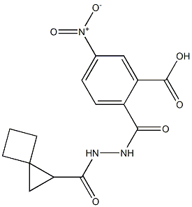 5-nitro-2-{[2-(spiro[2.3]hex-1-ylcarbonyl)hydrazino]carbonyl}benzoic acid Struktur