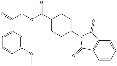 2-(3-methoxyphenyl)-2-oxoethyl 4-(1,3-dioxo-1,3-dihydro-2H-isoindol-2-yl)cyclohexanecarboxylate Struktur