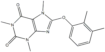 8-(2,3-dimethylphenoxy)-1,3,7-trimethyl-3,7-dihydro-1H-purine-2,6-dione Struktur