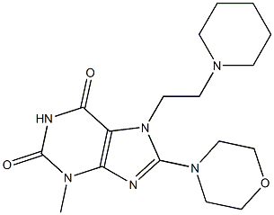 3-methyl-8-morpholin-4-yl-7-(2-piperidin-1-ylethyl)-3,7-dihydro-1H-purine-2,6-dione Struktur