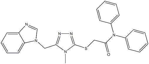 2-{[5-(1H-benzimidazol-1-ylmethyl)-4-methyl-4H-1,2,4-triazol-3-yl]sulfanyl}-N,N-diphenylacetamide Struktur