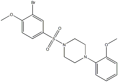 1-[(3-bromo-4-methoxyphenyl)sulfonyl]-4-(2-methoxyphenyl)piperazine Struktur