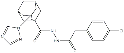 N'-[(4-chlorophenyl)acetyl]-3-(1H-1,2,4-triazol-1-yl)-1-adamantanecarbohydrazide Struktur