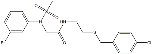 2-[3-bromo(methylsulfonyl)anilino]-N-{2-[(4-chlorobenzyl)sulfanyl]ethyl}acetamide Struktur