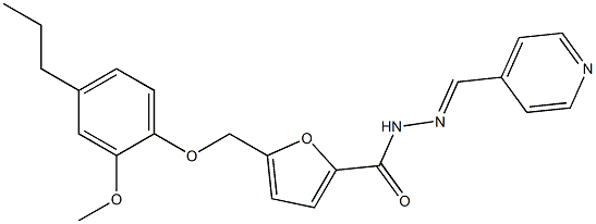 5-[(2-methoxy-4-propylphenoxy)methyl]-N'-(4-pyridinylmethylene)-2-furohydrazide Struktur