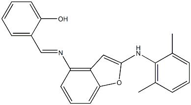 2-({[2-(2,6-dimethylanilino)-1-benzofuran-4-yl]imino}methyl)phenol Struktur