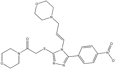 4-[({5-{4-nitrophenyl}-4-[3-(4-morpholinyl)-1-propenyl]-4H-1,2,4-triazol-3-yl}sulfanyl)acetyl]morpholine Struktur