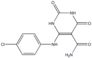 6-(4-chloroanilino)-2,4-dioxo-1,2,3,4-tetrahydro-5-pyrimidinylformamide Struktur