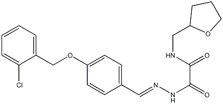 2-(2-{4-[(2-chlorobenzyl)oxy]benzylidene}hydrazino)-2-oxo-N-(tetrahydro-2-furanylmethyl)acetamide Struktur