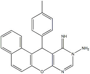 11-imino-12-(4-methylphenyl)-11H-benzo[5,6]chromeno[2,3-d]pyrimidin-10(12H)-ylamine Struktur