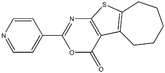 2-(4-pyridinyl)-6,7,8,9-tetrahydro-4H,5H-cyclohepta[4,5]thieno[2,3-d][1,3]oxazin-4-one Struktur