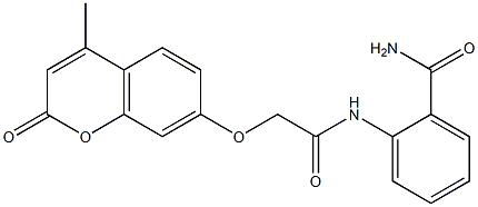 2-({[(4-methyl-2-oxo-2H-chromen-7-yl)oxy]acetyl}amino)benzamide Struktur