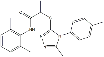 N-(2,6-dimethylphenyl)-2-{[5-methyl-4-(4-methylphenyl)-4H-1,2,4-triazol-3-yl]sulfanyl}propanamide Struktur