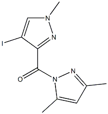 3-[(3,5-dimethyl-1H-pyrazol-1-yl)carbonyl]-4-iodo-1-methyl-1H-pyrazole Struktur