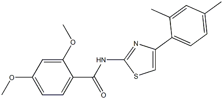 N-[4-(2,4-dimethylphenyl)-1,3-thiazol-2-yl]-2,4-dimethoxybenzamide Struktur