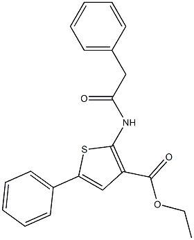 ethyl 5-phenyl-2-[(phenylacetyl)amino]thiophene-3-carboxylate Struktur