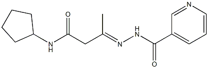 N-cyclopentyl-3-[(3-pyridinylcarbonyl)hydrazono]butanamide Struktur