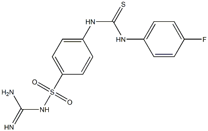 {[amino(imino)methyl]amino}(4-{[(4-fluoroanilino)carbothioyl]amino}phenyl)dioxo-lambda~6~-sulfane Struktur