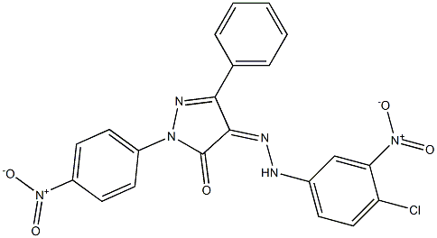 1-(4-nitrophenyl)-3-phenyl-1H-pyrazole-4,5-dione 4-[N-(4-chloro-3-nitrophenyl)hydrazone] Struktur