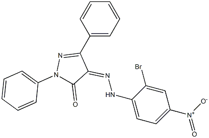 1,3-diphenyl-1H-pyrazole-4,5-dione 4-[N-(2-bromo-4-nitrophenyl)hydrazone] Struktur