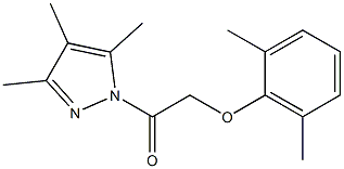 2-(2,6-dimethylphenoxy)-1-(3,4,5-trimethyl-1H-pyrazol-1-yl)-1-ethanone Struktur