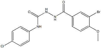 2-(3-bromo-4-methoxybenzoyl)-N-(4-chlorophenyl)-1-hydrazinecarboxamide Struktur