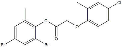 2,4-dibromo-6-methylphenyl 2-(4-chloro-2-methylphenoxy)acetate Struktur