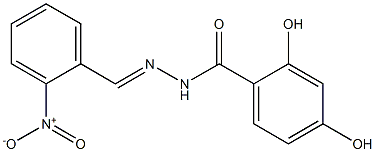 2,4-dihydroxy-N'-[(E)-(2-nitrophenyl)methylidene]benzohydrazide Struktur