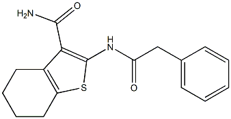 2-[(2-phenylacetyl)amino]-4,5,6,7-tetrahydro-1-benzothiophene-3-carboxamide Struktur