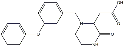 2-[3-oxo-1-(3-phenoxybenzyl)-2-piperazinyl]acetic acid Struktur