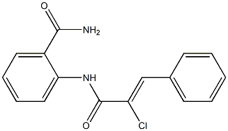 2-{[(Z)-2-chloro-3-phenyl-2-propenoyl]amino}benzamide Struktur