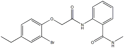 2-{[2-(2-bromo-4-ethylphenoxy)acetyl]amino}-N-methylbenzamide Struktur